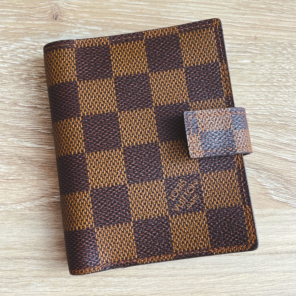 Authentic Louis Vuitton Damier Ebene Mini Agenda Case